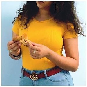 Yellow Cropped T-Shirt